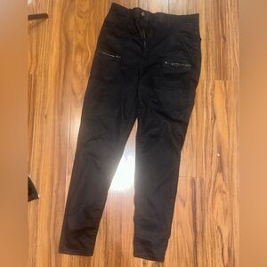 NWOT Fashion nova black coated denim zipper detail Black stretch Pants